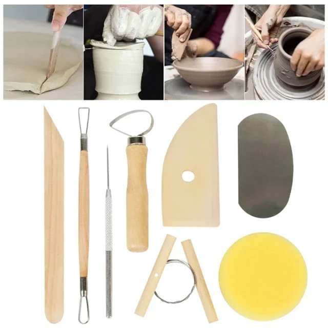 1/8Pcs Clay Tools DIY Ceramics Molding Tools Wood Knife Pottery Tool Set  Clay Sculpting Kits Carving Ceramic Tools Practical